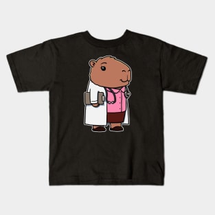 Capybara Doctor Girl Kids T-Shirt